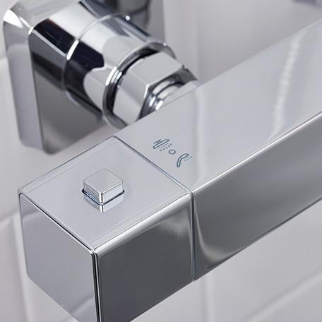 Bristan Qubo Thermostatic Bar Shower with Rigid Riser QB SHXDIVCTFF C